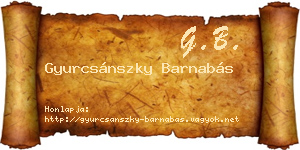 Gyurcsánszky Barnabás névjegykártya