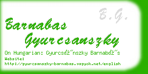 barnabas gyurcsanszky business card